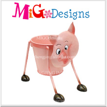 Cute Pink Pig Metal Plantador de Animais 2016 Best Selling